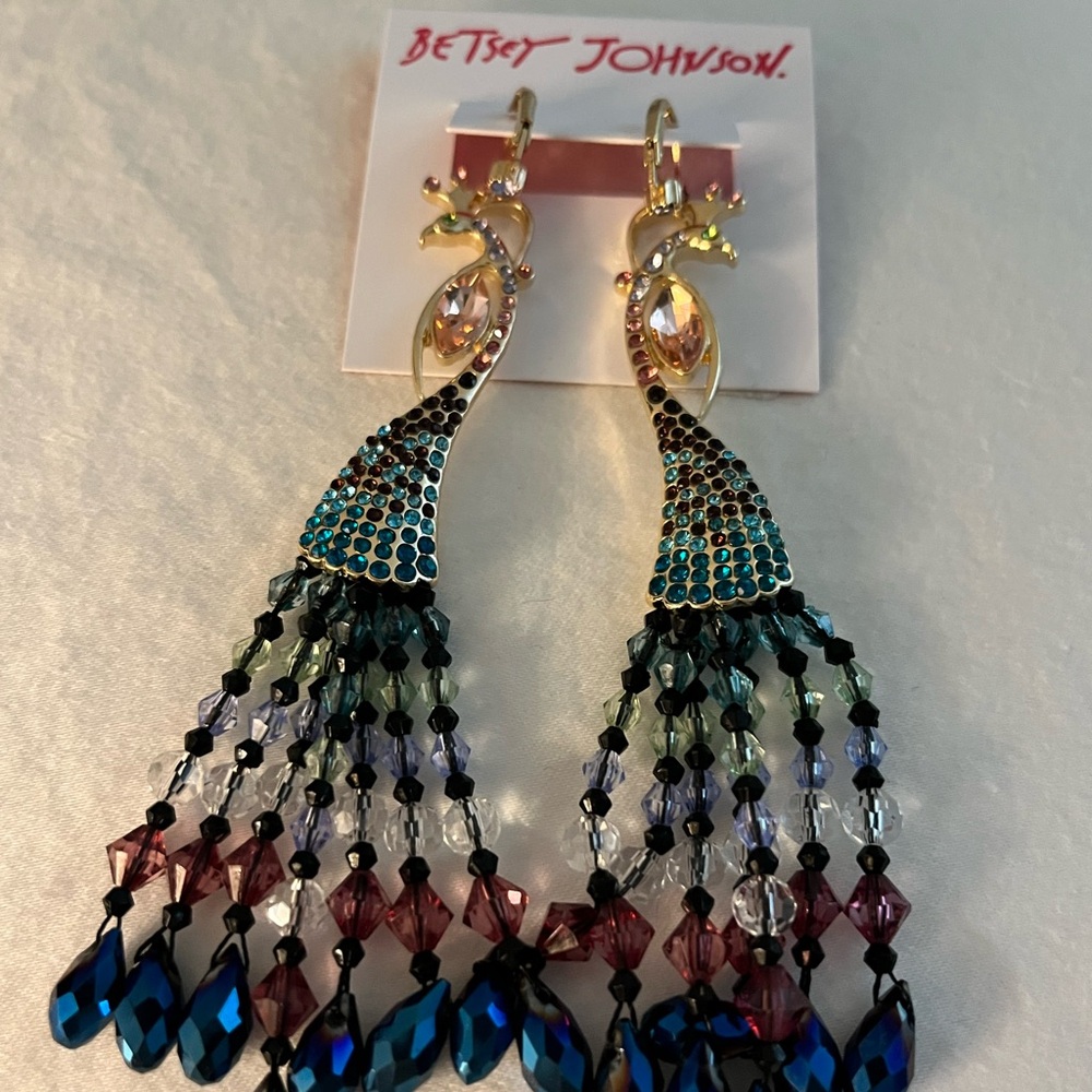Betsey Johnson Peacock Earrings